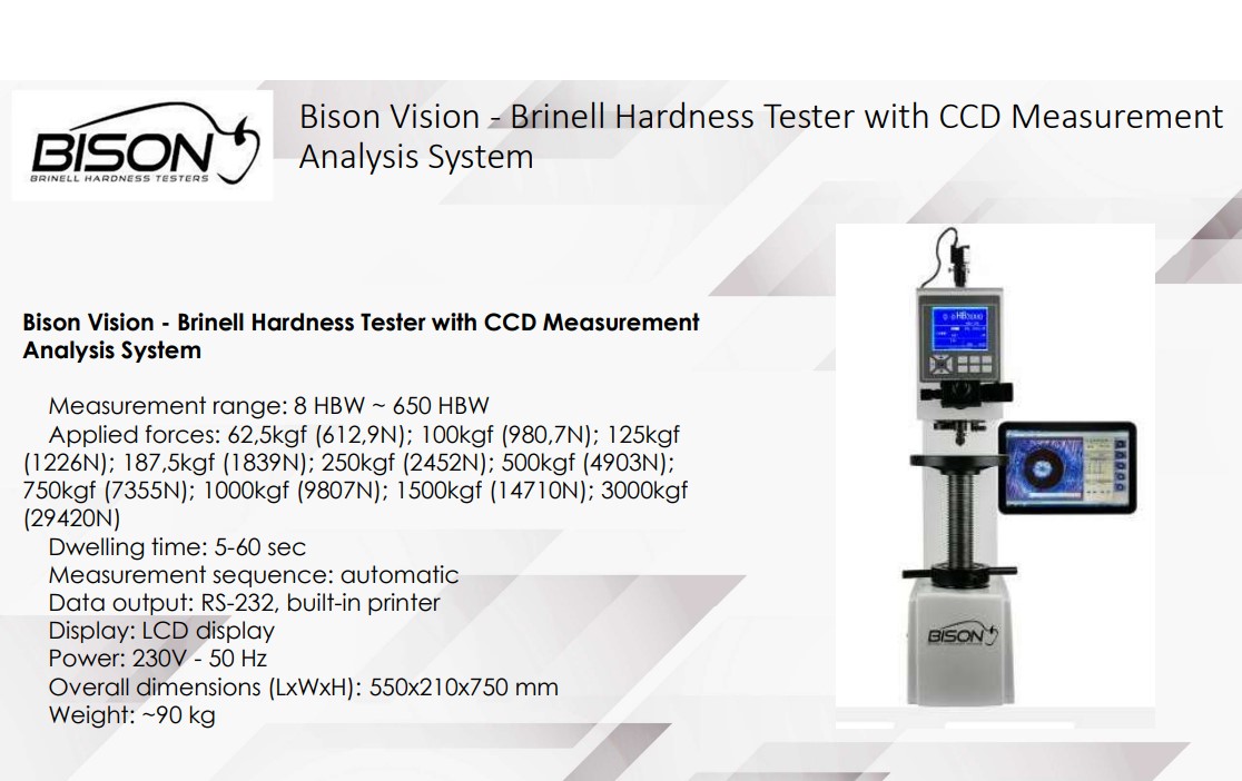 GABCORS_Bison Vision_ Brinell Hardness Tester with CCD Measurement Analysis System