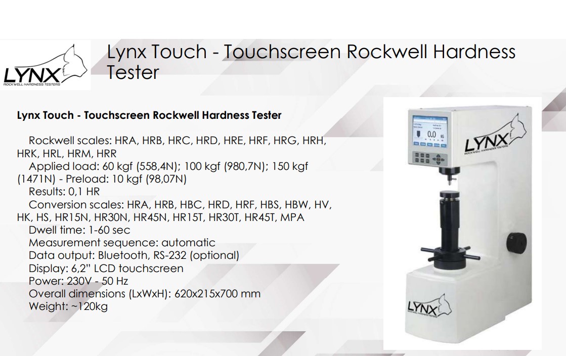 GABCORS_Lynx Touch_Touchscreen_Rockwell Hardness Tester