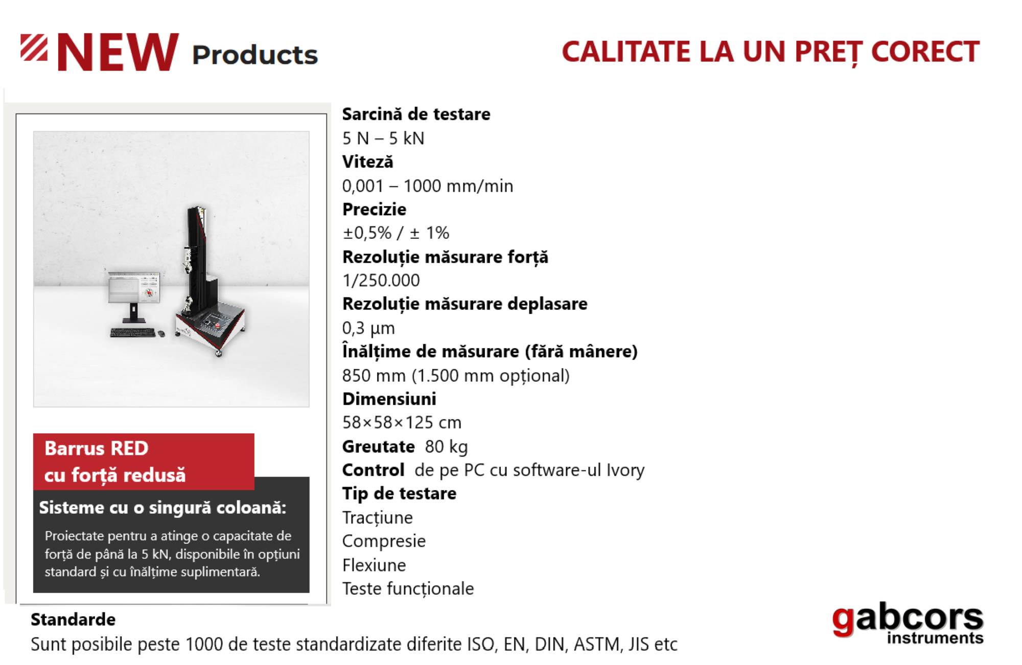 Barrus RED cu forță redusă Sisteme cu o singură coloană-GABCORS